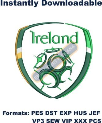 irish football team logo embroidery design